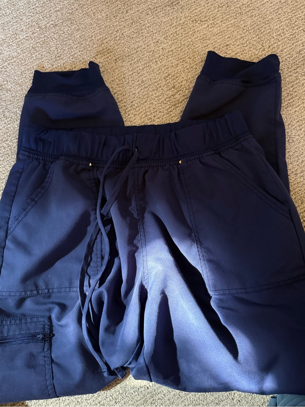 Women’s Navy Blue Jogger Scrub Pants with Drawstring